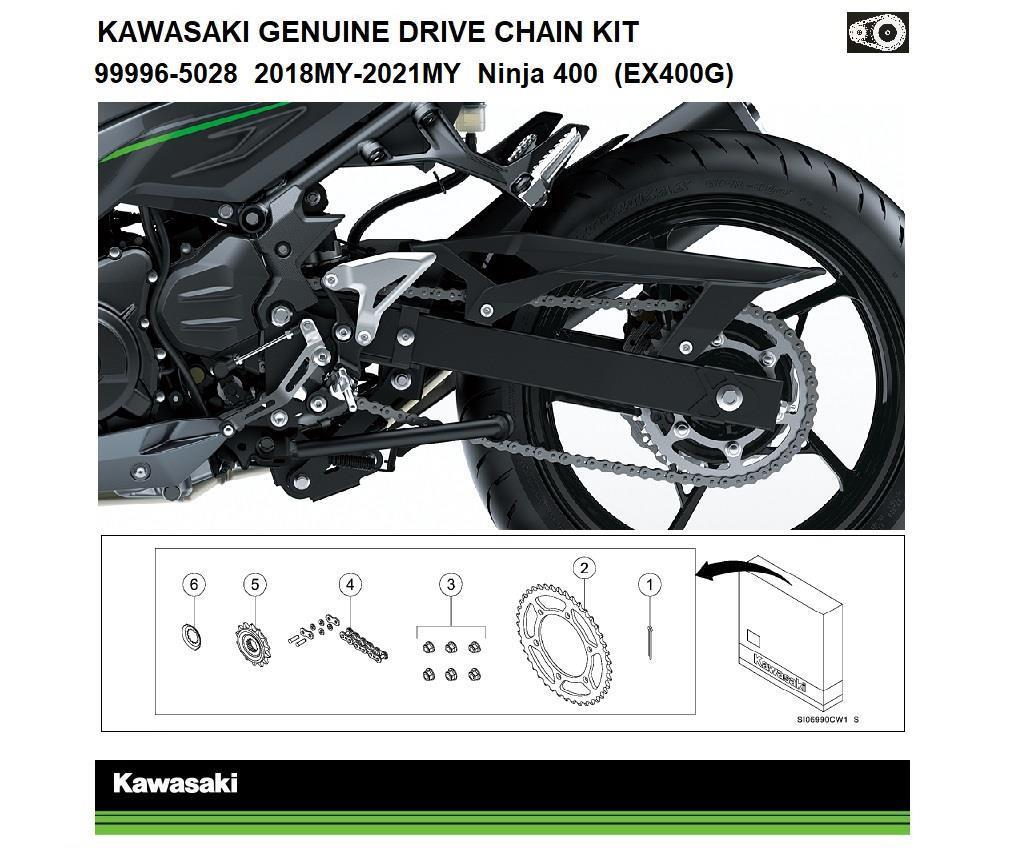 Genuine Ketting- en Tandwielset Ninja 400 & Z400 (EX400G/ER400F)