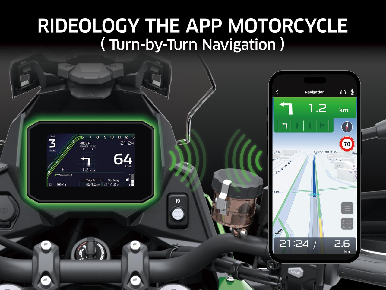 RIDEOLOGY App met Turn-by-Turn Navigatie en Spraakbesturing