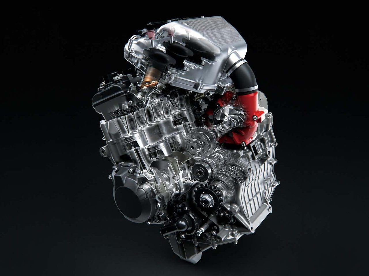 Supercharged motor gericht op krachtige acceleratie